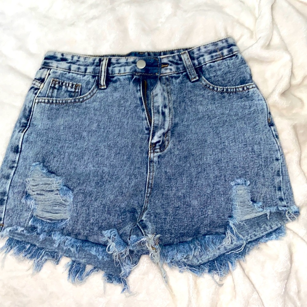 SHEIN ripped jean shorts